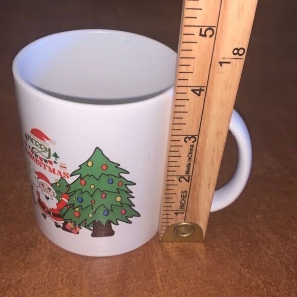 Merry Christmas Santa & Tree Ceramic Coffee Mug - Picture 4 of 5